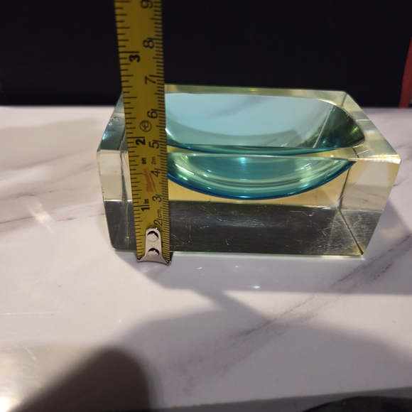 Vibrant Teal Glass Art Sculpture Vintage Murano Sommerso glass - Picture 8 of 13